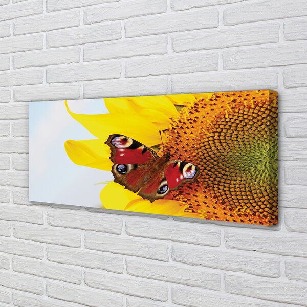 Tablouri canvas floarea-soarelui fluture