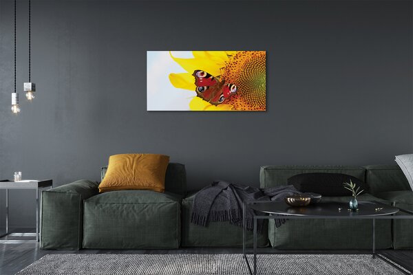 Tablouri canvas floarea-soarelui fluture