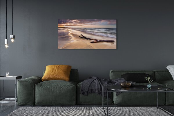 Tablouri canvas Gdańsk Plaja apus de soare pe mare