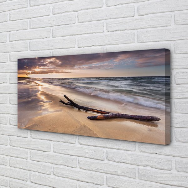 Tablouri canvas Gdańsk Plaja apus de soare pe mare