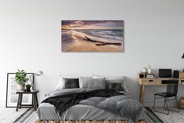 Tablouri canvas Gdańsk Plaja apus de soare pe mare