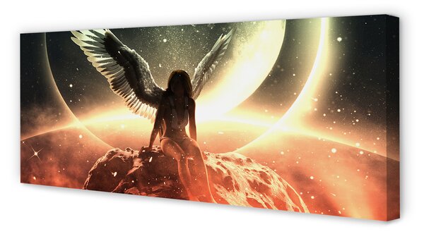 Tablouri canvas aripi de sex feminin luna meteorit