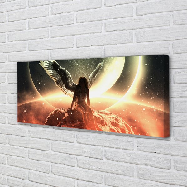 Tablouri canvas aripi de sex feminin luna meteorit