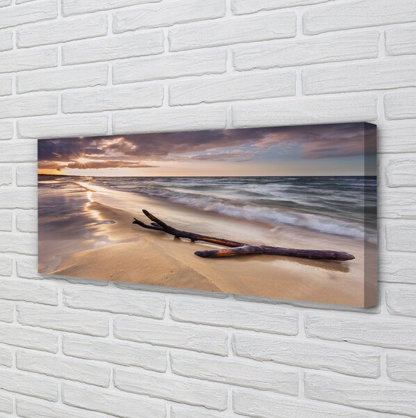 Tablouri canvas Gdańsk Plaja apus de soare pe mare