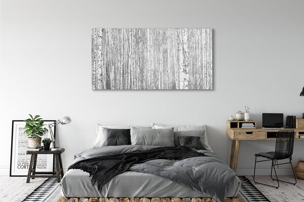 Tablouri canvas copac pădure alb-negru