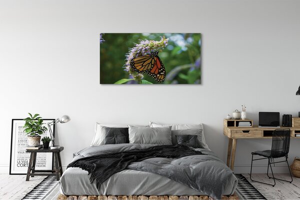 Tablouri canvas Floare fluture colorat