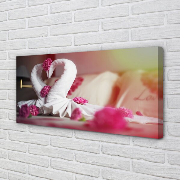 Tablouri canvas flori prosoape lebede