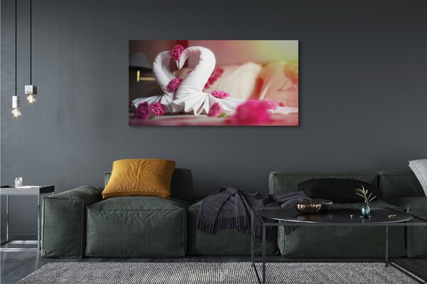 Tablouri canvas flori prosoape lebede