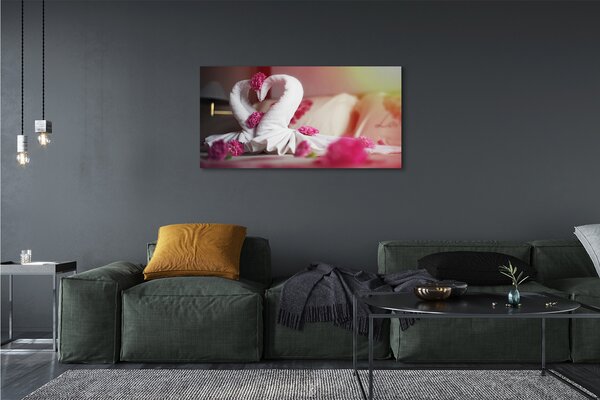 Tablouri canvas flori prosoape lebede