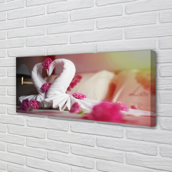 Tablouri canvas flori prosoape lebede