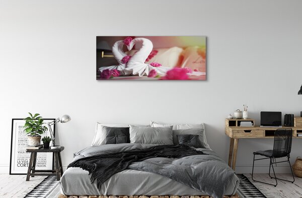 Tablouri canvas flori prosoape lebede