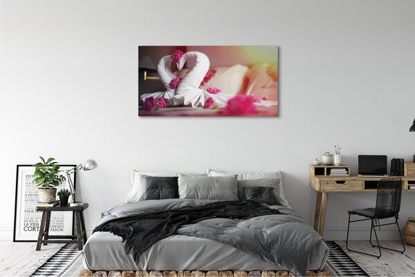 Tablouri canvas flori prosoape lebede