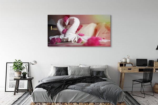 Tablouri canvas flori prosoape lebede