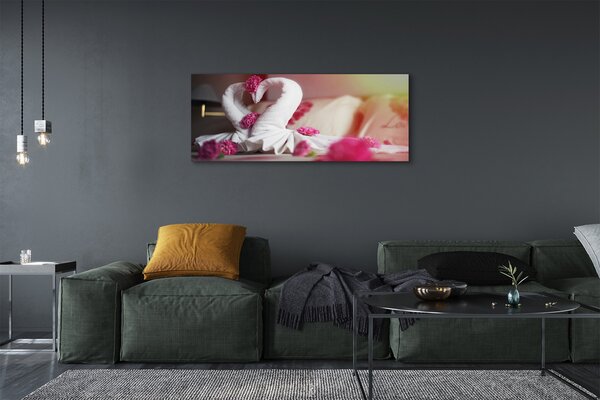 Tablouri canvas flori prosoape lebede