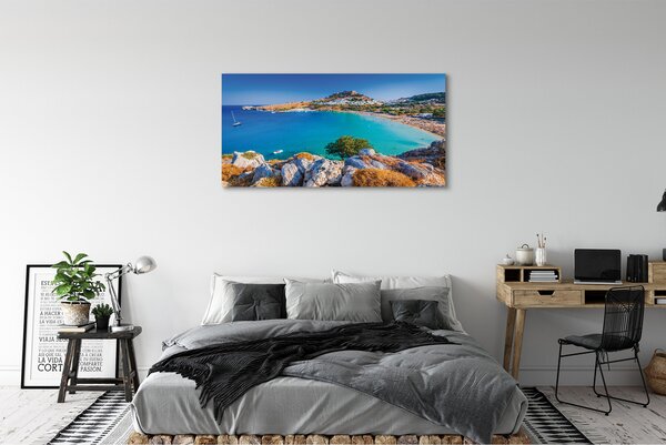 Tablouri canvas Grecia Coast Panorama Beach