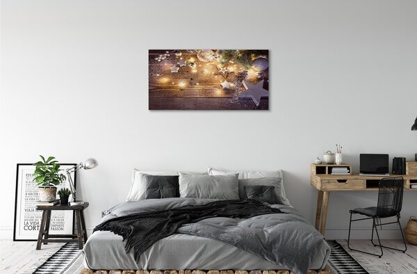 Tablouri canvas Baubles conuri lumini de bord