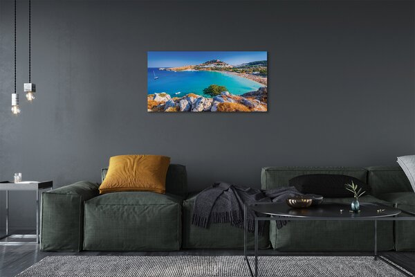 Tablouri canvas Grecia Coast Panorama Beach