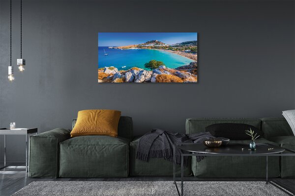 Tablouri canvas Grecia Coast Panorama Beach