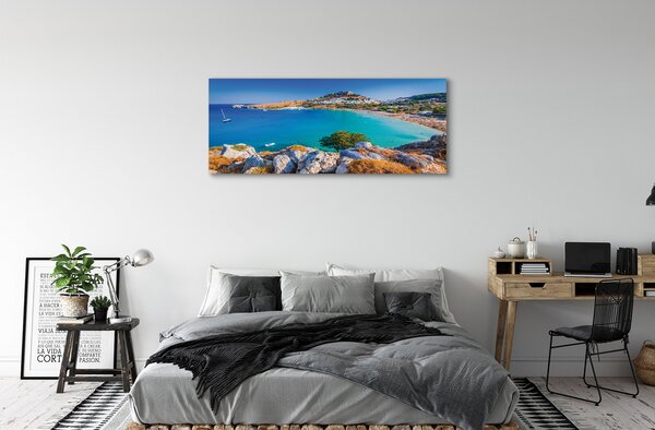 Tablouri canvas Grecia Coast Panorama Beach