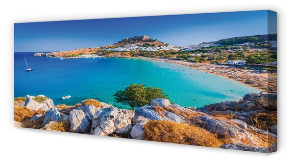 Tablouri canvas Grecia Coast Panorama Beach