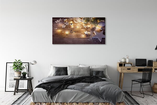 Tablouri canvas Baubles conuri lumini de bord