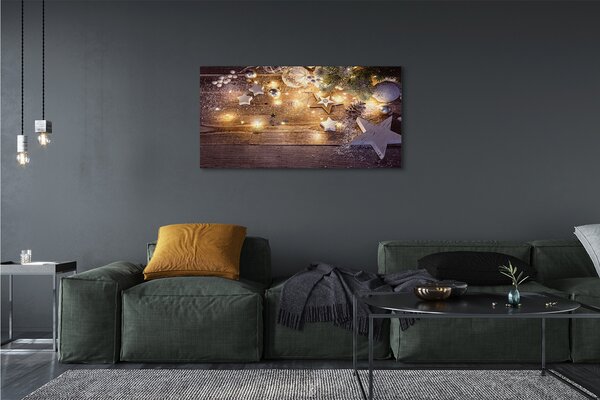 Tablouri canvas Baubles conuri lumini de bord
