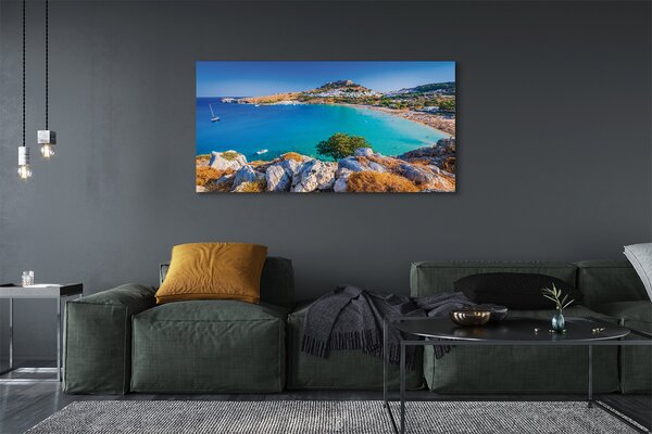 Tablouri canvas Grecia Coast Panorama Beach