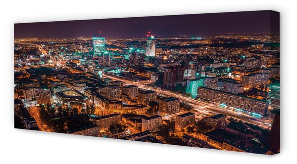 Tablouri canvas Varșovia oraș noapte panoramă
