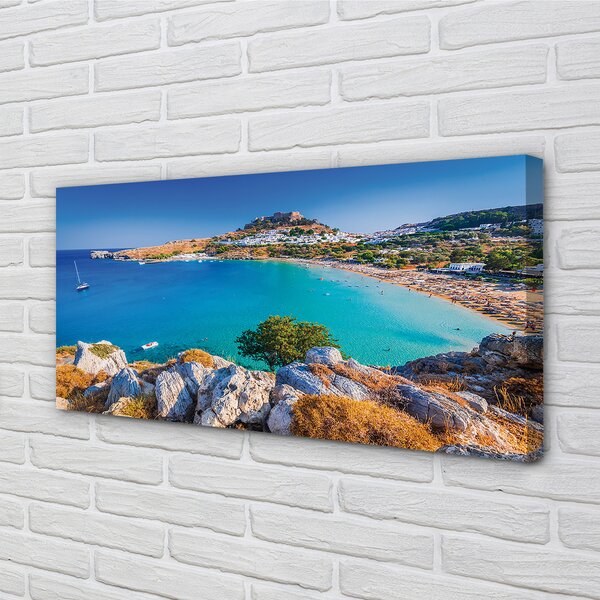 Tablouri canvas Grecia Coast Panorama Beach