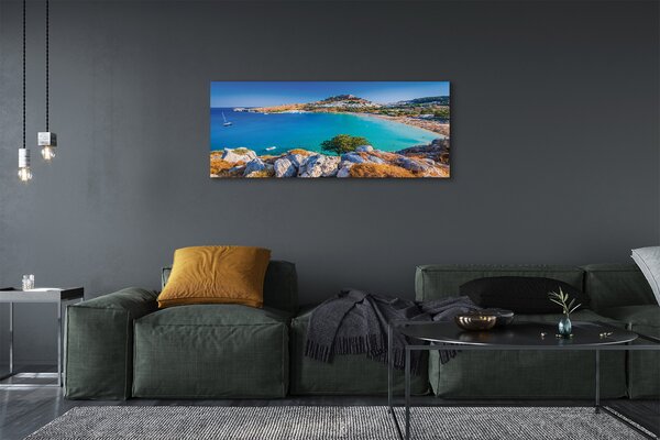 Tablouri canvas Grecia Coast Panorama Beach