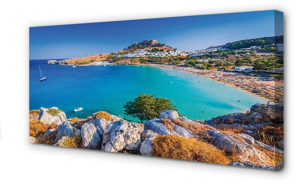 Tablouri canvas Grecia Coast Panorama Beach