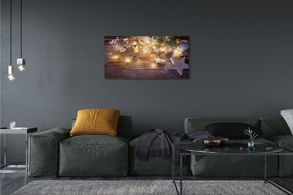 Tablouri canvas Baubles conuri lumini de bord