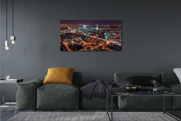 Tablouri canvas Varșovia oraș noapte panoramă