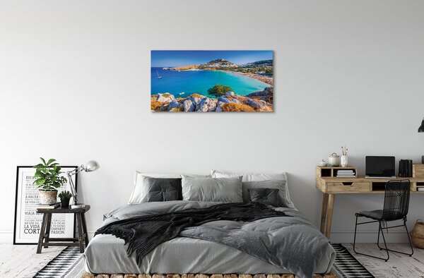 Tablouri canvas Grecia Coast Panorama Beach