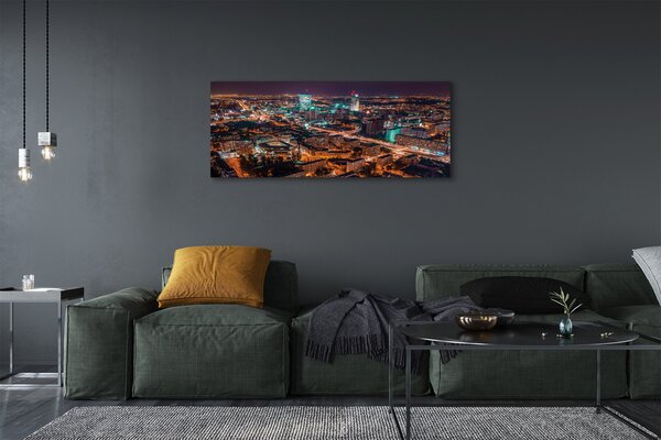 Tablouri canvas Varșovia oraș noapte panoramă