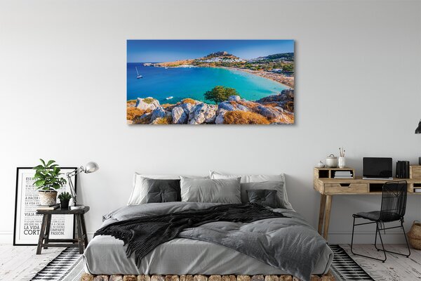 Tablouri canvas Grecia Coast Panorama Beach