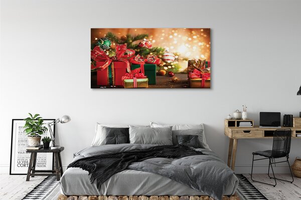 Tablouri canvas Cadouri de Crăciun lumini de ornamente