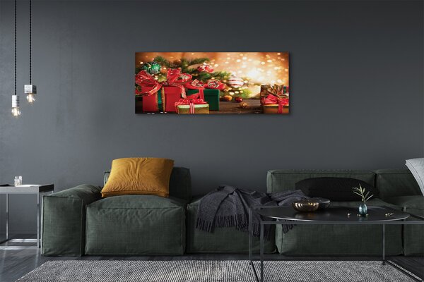 Tablouri canvas Cadouri de Crăciun lumini de ornamente