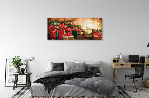 Tablouri canvas Cadouri de Crăciun lumini de ornamente