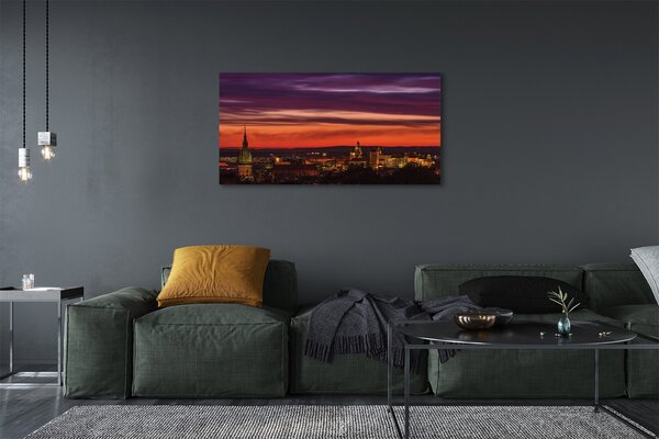 Tablouri canvas panorama Cracovia noapte