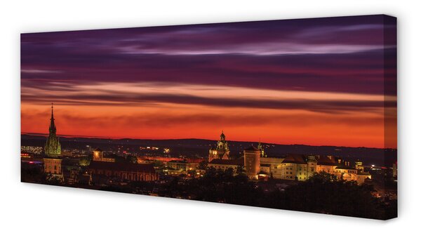 Tablouri canvas panorama Cracovia noapte