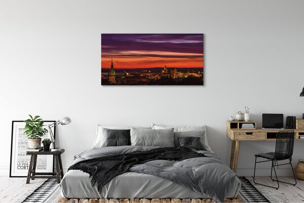 Tablouri canvas panorama Cracovia noapte