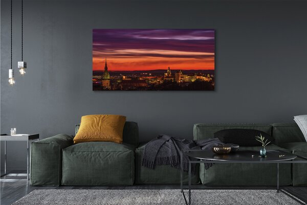 Tablouri canvas panorama Cracovia noapte