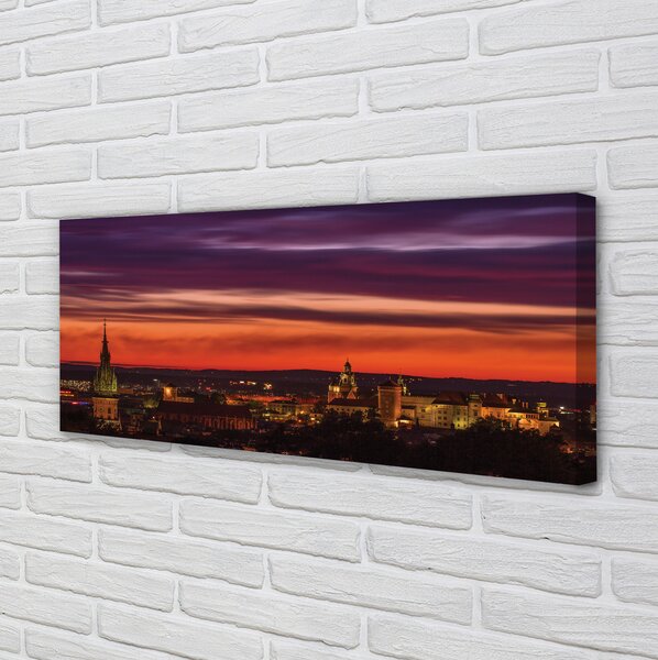 Tablouri canvas panorama Cracovia noapte