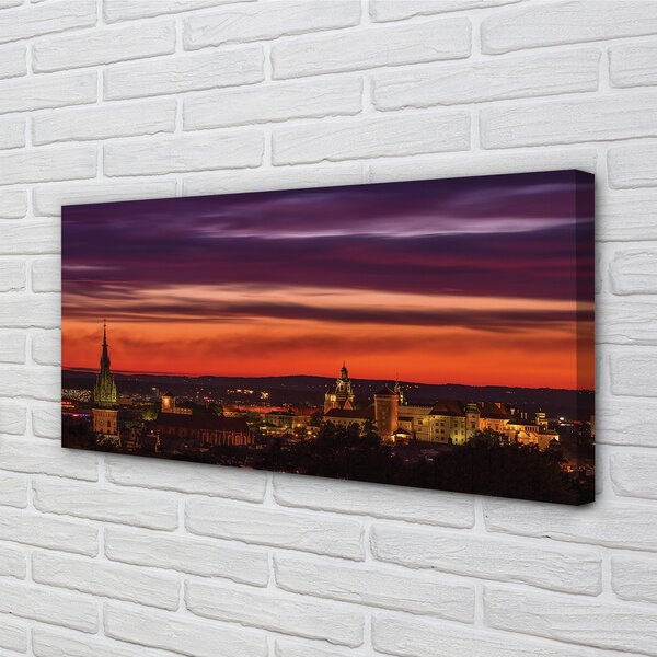 Tablouri canvas panorama Cracovia noapte