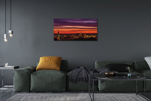 Tablouri canvas panorama Cracovia noapte