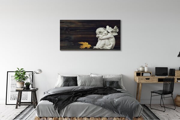 Tablouri canvas Dormit înger frunze bord