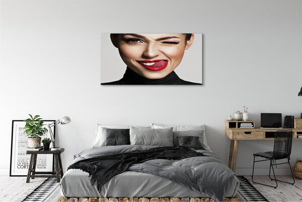 Tablouri canvas buze rosii Femeie