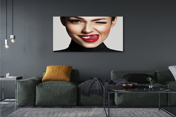 Tablouri canvas buze rosii Femeie