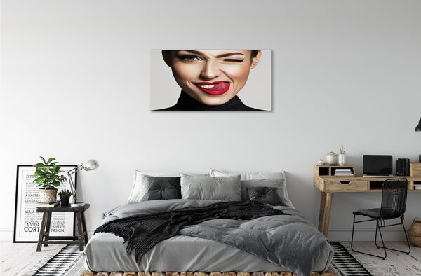Tablouri canvas buze rosii Femeie